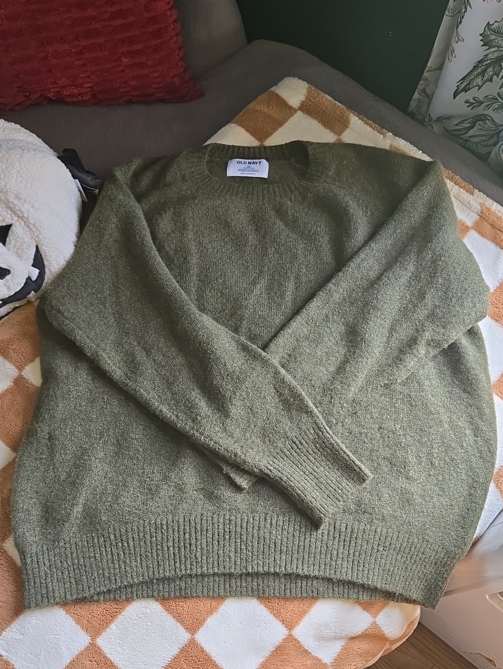 Old Navy Olive Crewneck Sweater - Women's Lightweight Knit
